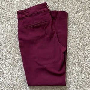 Wine colored pixie pants